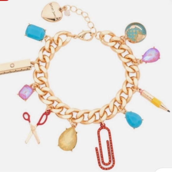 🖍️✂️✏️🖇️ BETSEY JOHNSON School Charms Drama Bracelet✂️🖍️✏️🖇️NWT - Picture 9 of 15